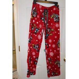 Winter Mickey Mouse fuzzy pj bottoms